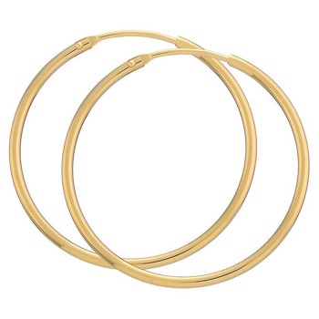 BNH Dame blanke 14 kt rødguld Øre creoler, Ø 32 mm x 1,5 mm
